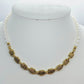 Natural Rice Pearls Necklace with Stainless Steel Gold Plated