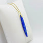 Natural Lapis Lazuli Pendant - Stainless Steel Chain Necklace