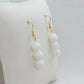 Porcelain Dangle Earrings with 10mm Stones in Stainless Steel Gold Plated