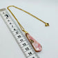 Natural Pink Opal Pendant - Stainless Steel Chain Necklace