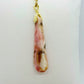 Natural Pink Opal Pendant - Stainless Steel Chain Necklace