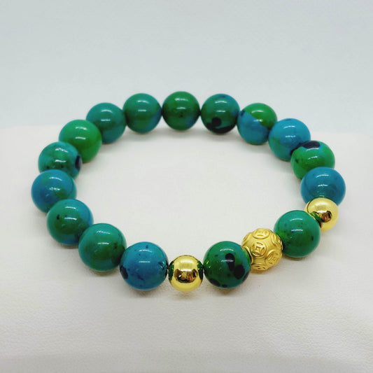 Natural Chrysocolla Bracelet with 10mm Stones