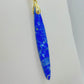 Natural Lapis Lazuli Pendant - Stainless Steel Chain Necklace