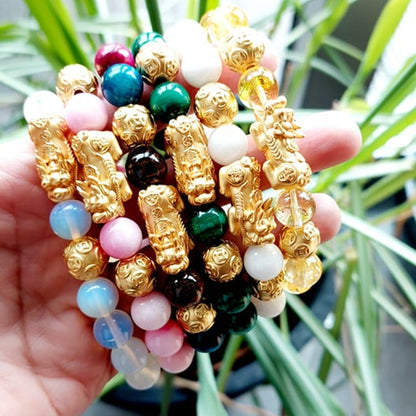 White Porcelain Stone Feng Shui Bracelet in 10mm Stones