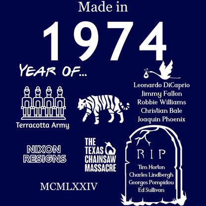 Made in 1974 TShirt - Unisex