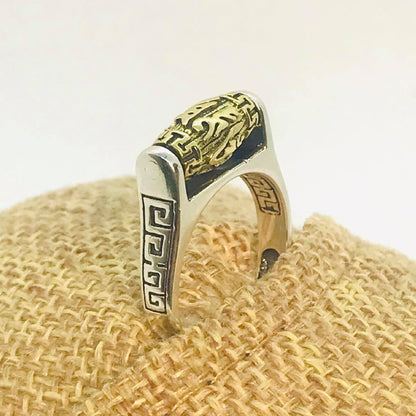 Tibetan Spinning Prayer Ring in Sterling Silver Resizeable