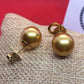 Natural South Sea Pearl Earrings - 13mm - 14K Gold