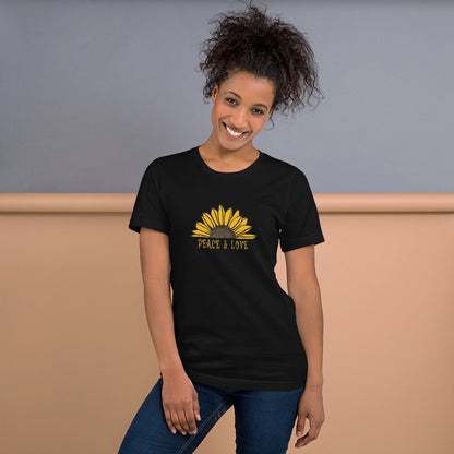 Peace & Love TShirt - Unisex - Sunflower