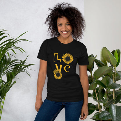 Peace & Love TShirt - Unisex - Sunflower