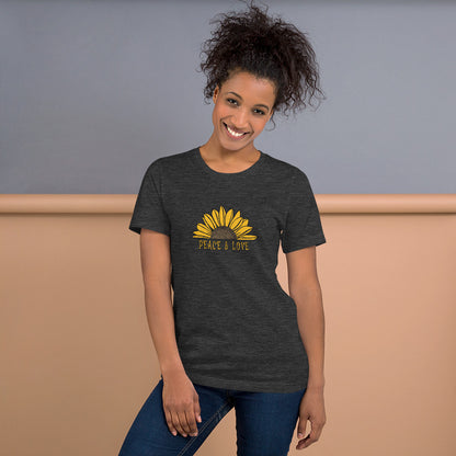 Peace & Love TShirt - Unisex - Sunflower