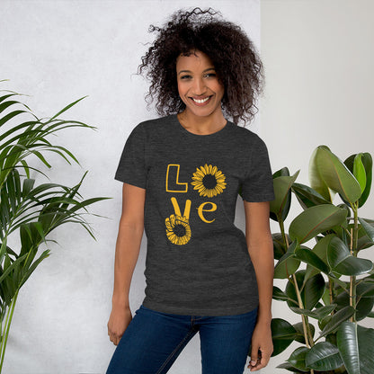 Peace & Love TShirt - Unisex - Sunflower