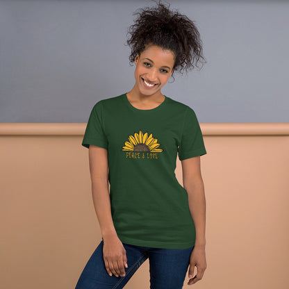 Peace & Love TShirt - Unisex - Sunflower