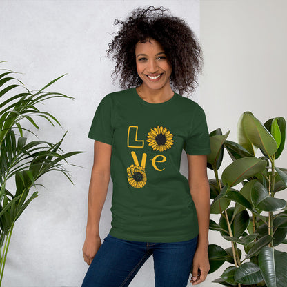 Peace & Love TShirt - Unisex - Sunflower