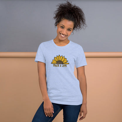 Peace & Love TShirt - Unisex - Sunflower