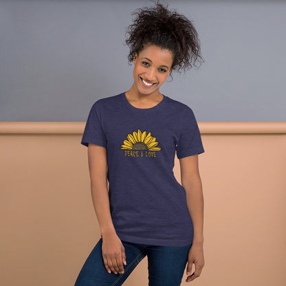 Peace & Love TShirt - Unisex - Sunflower