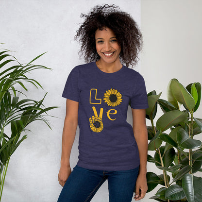 Peace & Love TShirt - Unisex - Sunflower