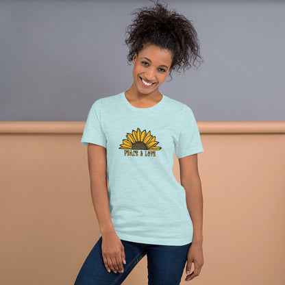 Peace & Love TShirt - Unisex - Sunflower