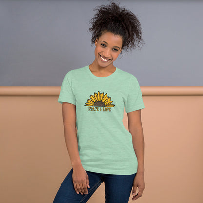 Peace & Love TShirt - Unisex - Sunflower