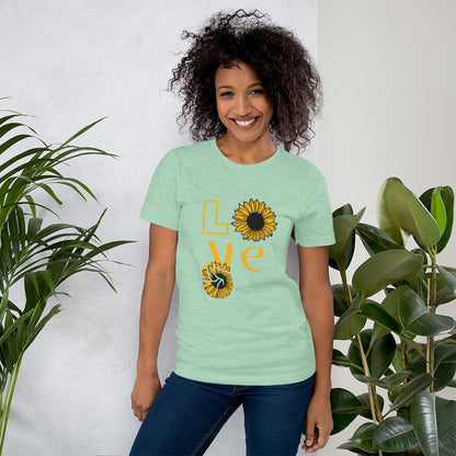 Peace & Love TShirt - Unisex - Sunflower