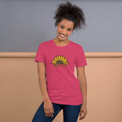 Peace & Love TShirt - Unisex - Sunflower