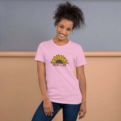 Peace & Love TShirt - Unisex - Sunflower