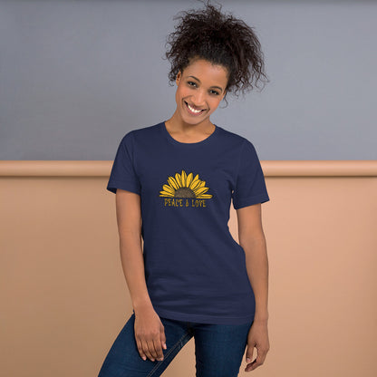 Peace & Love TShirt - Unisex - Sunflower