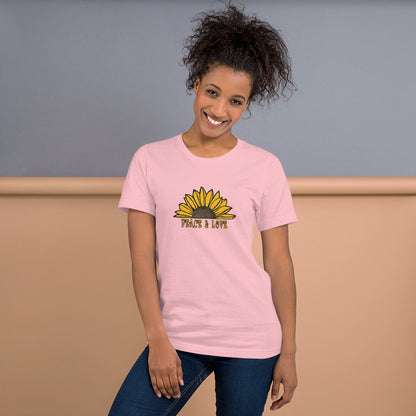 Peace & Love TShirt - Unisex - Sunflower