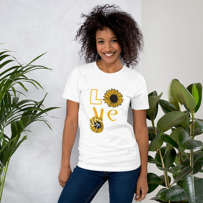 Peace & Love TShirt - Unisex - Sunflower